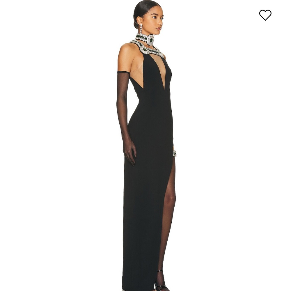 David Koma-Black Crystal Embroidered Gown